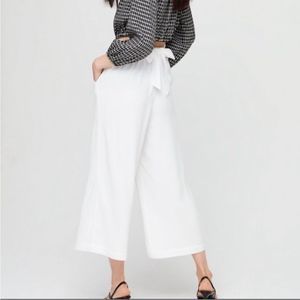 Aritzia Wilfred Faun Pant Wide Leg Crop White Size XS
